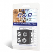 Ремень на член и мошонку 1.5  Cock Ring With Ball Strap - BlueLine - купить с доставкой в Невинномысске