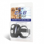 Утяжка на пенис с клёпками Duo Snap Cock And Ball Ring - BlueLine - купить с доставкой в Невинномысске