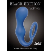 Синее эрекционное кольцо с анальной пробкой Double Pleasure Anal Plug - Lola Games - в Невинномысске купить с доставкой