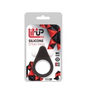 Чёрное эрекционное кольцо LIT-UP SILICONE STIMU RING 1 BLACK - Dream Toys - в Невинномысске купить с доставкой