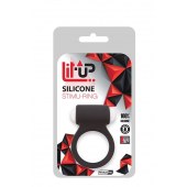 Чёрное эрекционное виброкольцо LIT-UP SILICONE STIMU RING 3 BLACK - Dream Toys - в Невинномысске купить с доставкой