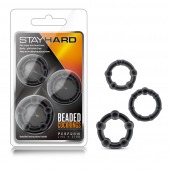 Набор из 3 чёрных эрекционных колец Stay Hard Beaded Cockrings - Blush Novelties - в Невинномысске купить с доставкой