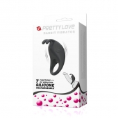 Чёрное эрекционное кольцо с вибрацией Rabbit Vibrator - Baile - в Невинномысске купить с доставкой
