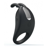 Чёрное эрекционное кольцо с вибрацией Rabbit Vibrator - Baile - в Невинномысске купить с доставкой