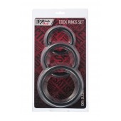 Набор из 3 чёрных эрекционных колец - ToyFa - в Невинномысске купить с доставкой