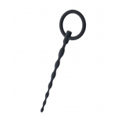 Чёрный уретральный плаг с кольцом - ToyFa - купить с доставкой в Невинномысске