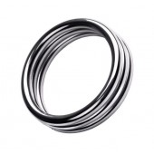 Металлическое эрекционное кольцо с рёбрышками размера L - ToyFa - в Невинномысске купить с доставкой