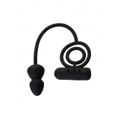 Чёрное эрекционное кольцо с вибропулькой и анальным хвостом - Erotist Adult Toys - в Невинномысске купить с доставкой