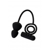 Чёрное эрекционное кольцо с вибростимулятором и анальным хвостом - Erotist Adult Toys - в Невинномысске купить с доставкой