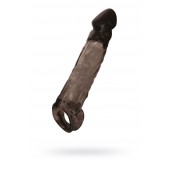 Чёрная насадка на пенис Tс подхватом - 19,5 см. - ToyFa - в Невинномысске купить с доставкой