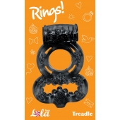 Чёрное эрекционное кольцо Rings Treadle с подхватом - Lola Games - в Невинномысске купить с доставкой