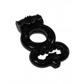 Чёрное эрекционное кольцо Rings Treadle с подхватом - Lola Games - в Невинномысске купить с доставкой