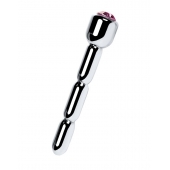 Серебристый уретральный плаг со стразом - 7 см. - ToyFa - купить с доставкой в Невинномысске