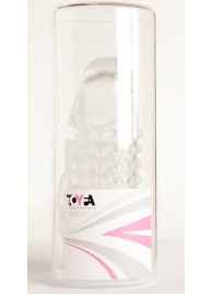 Гелевая прозрачная насадка с 2 отростками - 13 см. - Toyfa Basic - в Невинномысске купить с доставкой