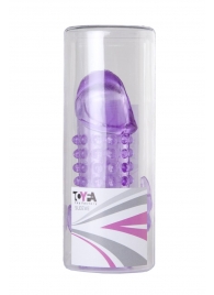 Закрытая фиолетовая насадка с 2 отростками - 13 см. - Toyfa Basic - в Невинномысске купить с доставкой