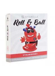 Стимулирующий презерватив-насадка Roll   Ball Strawberry - Sitabella - купить с доставкой в Невинномысске