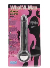 Чёрная насадка на пенис для анальной стимуляции WHATA MAN - 16 см. - Seven Creations - в Невинномысске купить с доставкой