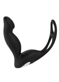 Черный вибромассажер простаты P-PLEASER W ERECTION ENHANCE - Dream Toys - в Невинномысске купить с доставкой