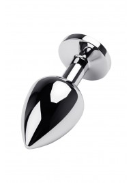 Серебристая коническая анальная пробка с красным кристаллом - 8 см. - ToyFa - купить с доставкой в Невинномысске