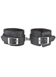 Черные фиксаторы для ног на цепи с мехом внутри - Lux Fetish - купить с доставкой в Невинномысске