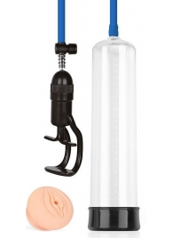 Прозрачная вакуумная помпа Sex Expert с насадкой-вагиной - Sex Expert - в Невинномысске купить с доставкой