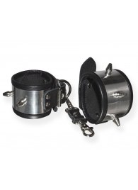 Серебристо-черные наручники с шипами и металлическим блеском - Sitabella - купить с доставкой в Невинномысске