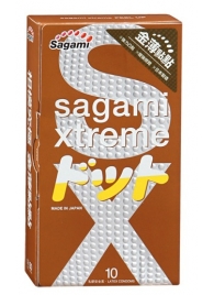 Презервативы Sagami Xtreme FEEL UP с точечной текстурой и линиями прилегания - 10 шт. - Sagami - купить с доставкой в Невинномысске