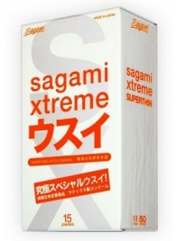 Ультратонкие презервативы Sagami Xtreme SUPERTHIN - 15 шт. - Sagami - купить с доставкой в Невинномысске