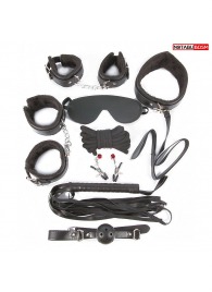 Большой игровой набор БДСМ: наручники, оковы, маска, кляп, плеть, ошейник с поводком, верёвка, зажимы для сосков - Notabu - купить с доставкой в Невинномысске