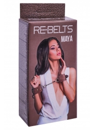 Коричневые кожаные наручники Maya - Rebelts - купить с доставкой в Невинномысске