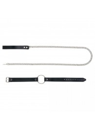 Черный поводок и чокер с кольцом Rada - Rebelts - купить с доставкой в Невинномысске