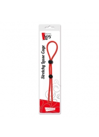Красное лассо на пенис с двумя бусинами STRETCHY LASSO CAGE - Dream Toys - в Невинномысске купить с доставкой