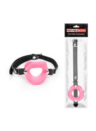 Розовый кляп-губки на черном ремешке - Notabu - купить с доставкой в Невинномысске