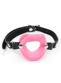 Розовый кляп-губки на черном ремешке - Notabu - купить с доставкой в Невинномысске