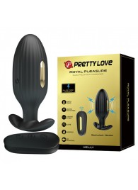 Черная анальная вибропробка с электростимуляцией и пультом ДУ Royal Pleasure - 9,2 см. - Baile - купить с доставкой в Невинномысске