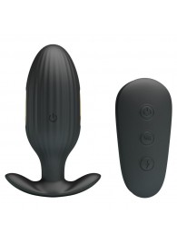 Черная анальная вибропробка с электростимуляцией и пультом ДУ Royal Pleasure - 9,2 см. - Baile - купить с доставкой в Невинномысске