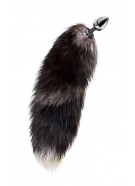 Серебристая металлическая анальная втулка с хвостом чернобурой лисы - размер S - ToyFa - купить с доставкой в Невинномысске