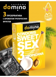 Презервативы для орального секса DOMINO Sweet Sex с ароматом тропических фруктов - 3 шт. - Domino - купить с доставкой в Невинномысске