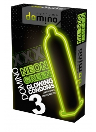 Презервативы DOMINO Neon Green со светящимся в темноте кончиком - 3 шт. - Domino - купить с доставкой в Невинномысске