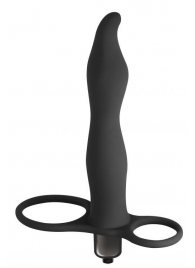 Черная вибронасадка для двойного проникновения Flirtini - 15,9 см. - Lola Games - купить с доставкой в Невинномысске