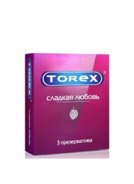 Презервативы Torex  Сладкая любовь  с ароматом клубники - 3 шт. - Torex - купить с доставкой в Невинномысске