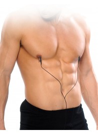 Черные электрические зажимы для сосков Shock Therapy Nipple Clamps - Pipedream - купить с доставкой в Невинномысске