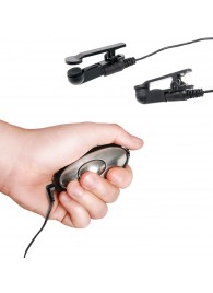 Черные электрические зажимы для сосков Shock Therapy Nipple Clamps - Pipedream - купить с доставкой в Невинномысске