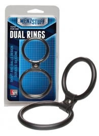 Чёрное двойное эрекционное кольцо Dual Rings Black - Dream Toys - в Невинномысске купить с доставкой