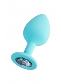 Мятная анальная втулка Brilliant с прозрачным кристаллом - 8 см. - ToyFa - купить с доставкой в Невинномысске