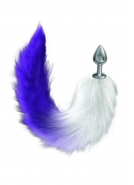 Серебристая анальная пробка с фиолетовым хвостом Galaxy - Lola Games - купить с доставкой в Невинномысске