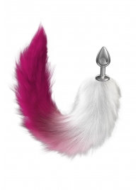 Серебристая анальная пробка с розовым хвостом Starlit - Lola Games - купить с доставкой в Невинномысске