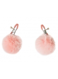 Зажимы на соски Angelic с розовыми меховыми шариками - Lola Games - купить с доставкой в Невинномысске