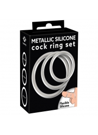 Набор из 3 эрекционных колец под металл Metallic Silicone Cock Ring Set - Orion - в Невинномысске купить с доставкой