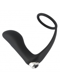 Черное эрекционное кольцо с анальной вибропробкой Vibrating Ring   Plug - Orion - в Невинномысске купить с доставкой